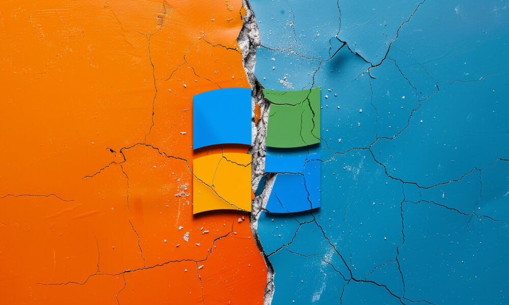 Torn Microsoft Logo