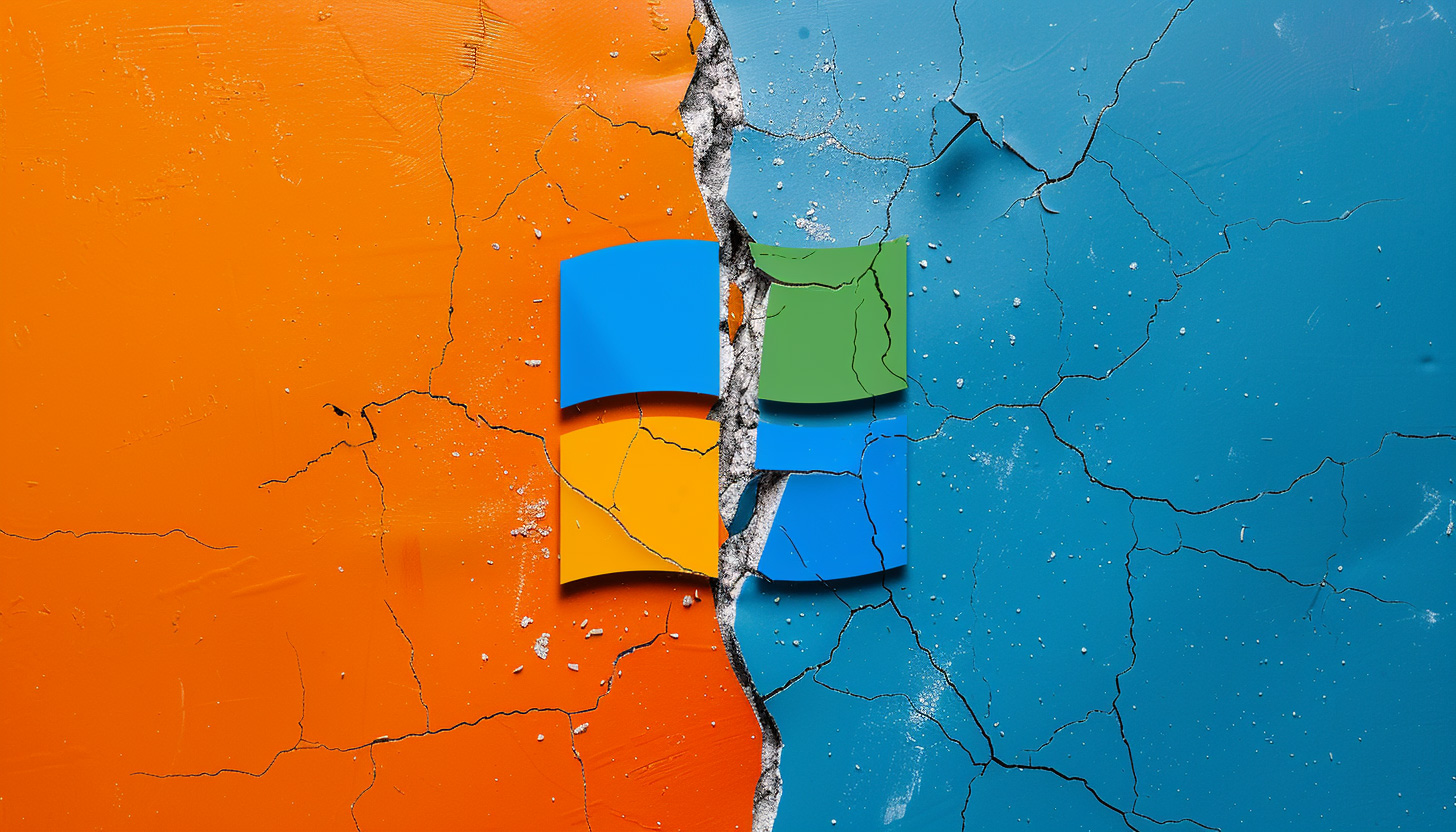 Torn Microsoft Logo