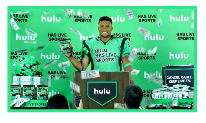 Example of Hulu TV Ad promoting livestreaming sports