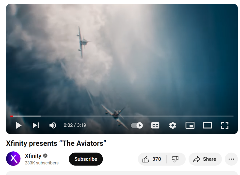 YouTube Ads for Xfinity presents The Aviators