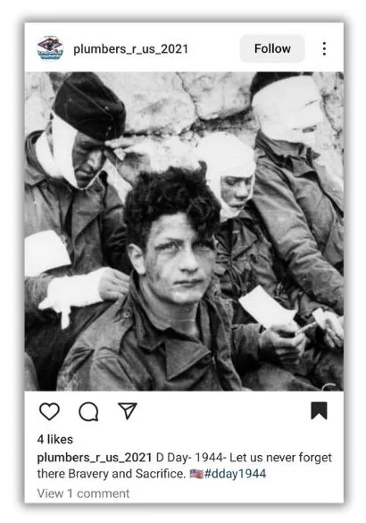 June content ideas - Instagram post showing picture from D-Day.