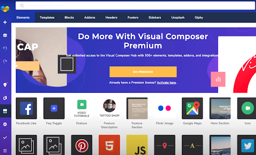 screenshot of Visual Composer website builder