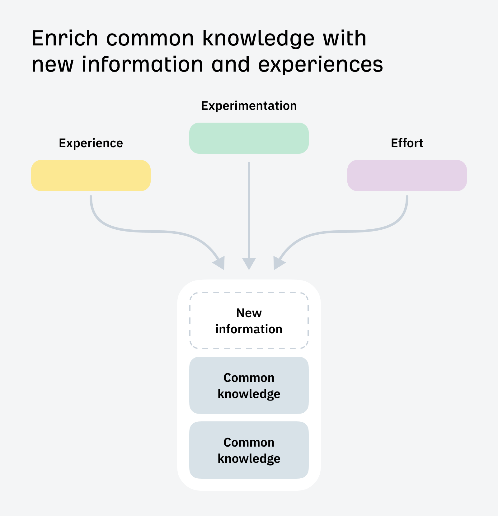 Enrich common knowledge with new information and experiences in your content