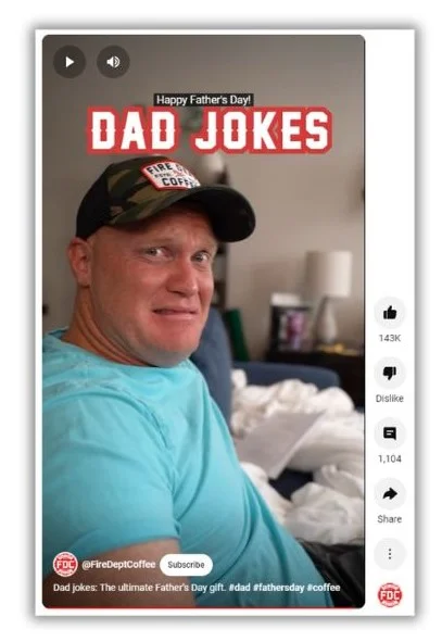 June content ideas - screenshot of an Instagram post featuring dad jokes.