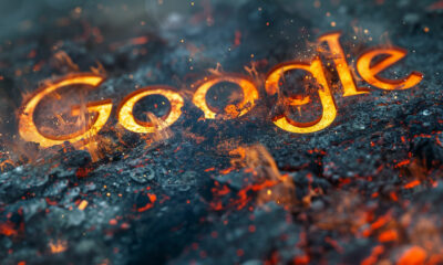 Google Logo Fire Charred Melt