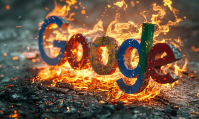 Google Logo Burning Ashes