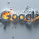 Google Paper Logo On Fire