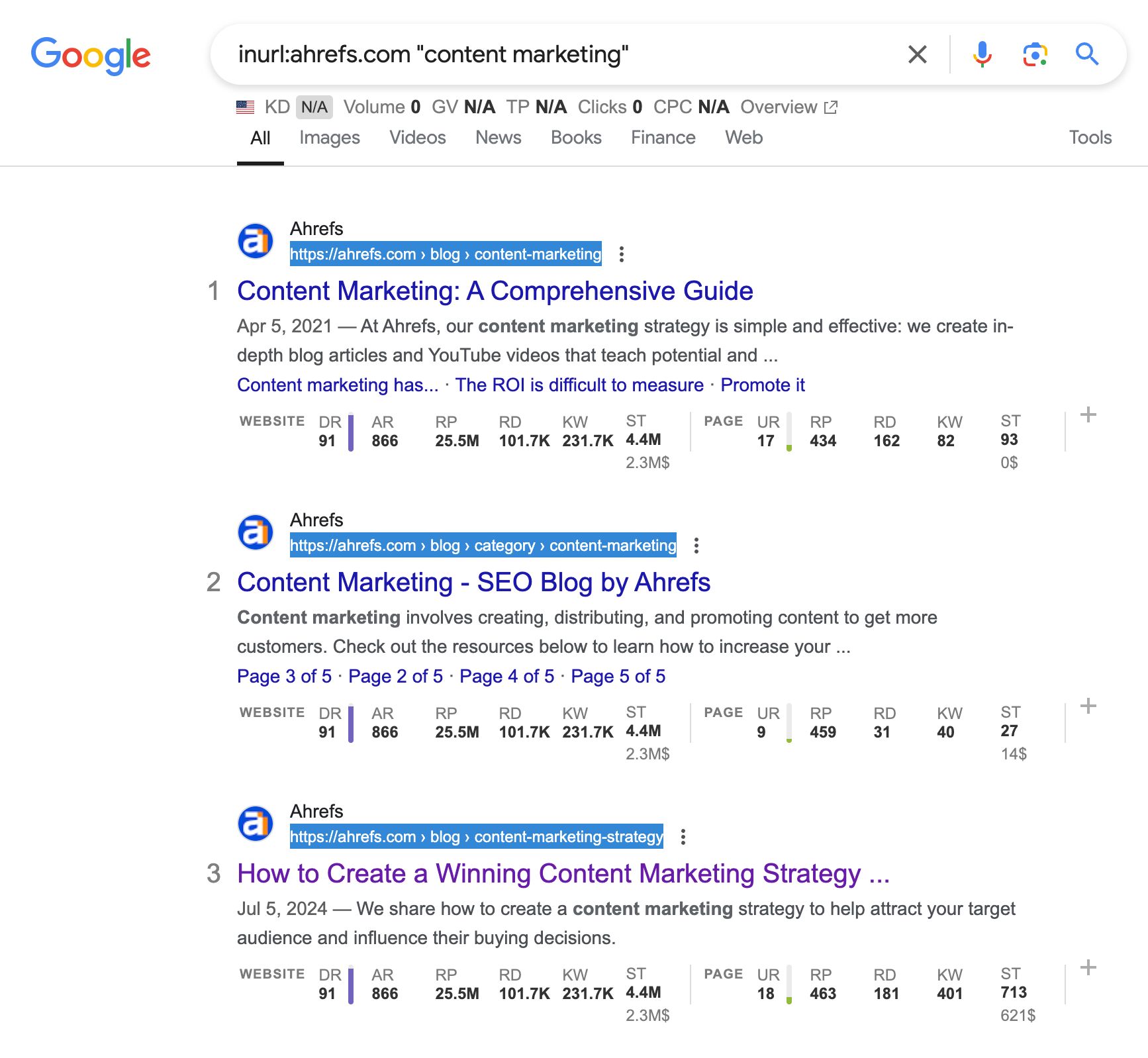 How to use Google search operators to find internal link opportunities. 