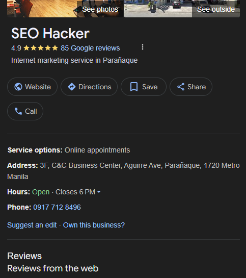 Optimized Google My Business Profile