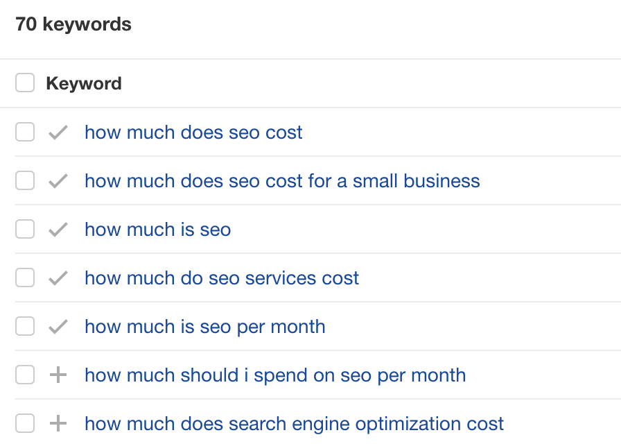 Examples of keywords containing "much"