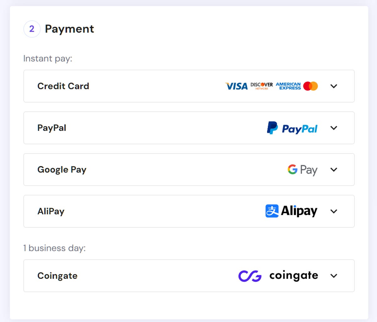 Hostinger payment options checkout page