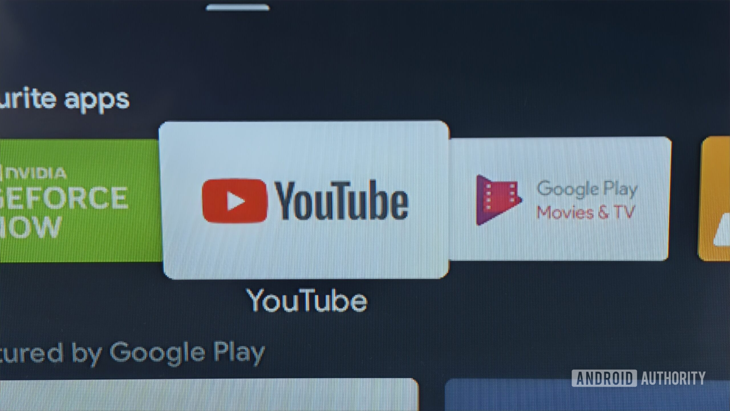 YouTube icon on Android TV
