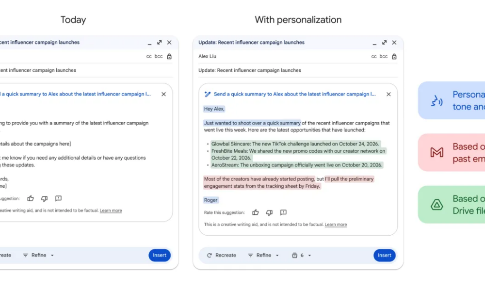 Gmail’s AI writing tool will be write emails that sound more like you.