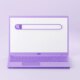 Web search bar on laptop screen 3d render - illustration of website form for research of information on computer