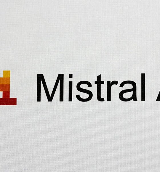 The logo of the French company Mistral AI.